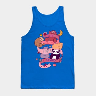 Cute Sloths Cats and Pandas Tank Top